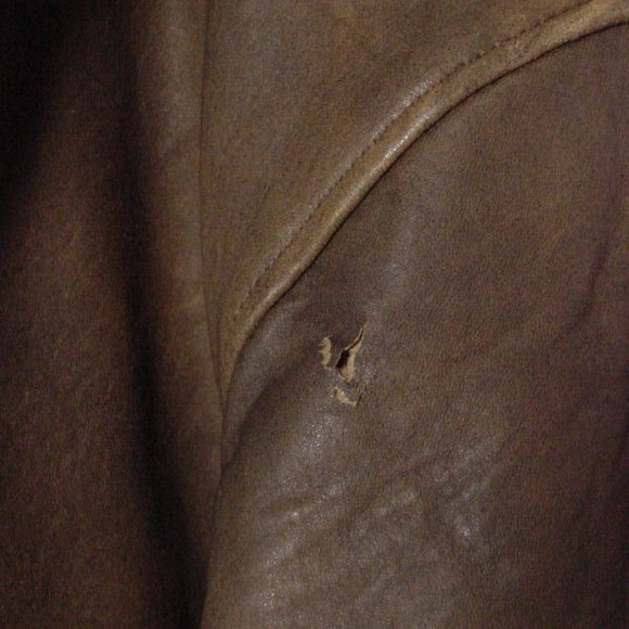 Vtg 90's Brown Leather "New River" Bomber jacket Sz L - Picture 5 of 13